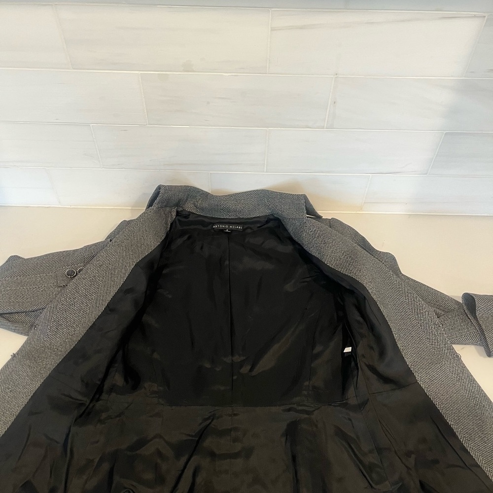 Antonio Melani Herringbone Double Breasted Blazer Jacket - Size 4 - Picture 7 of 9